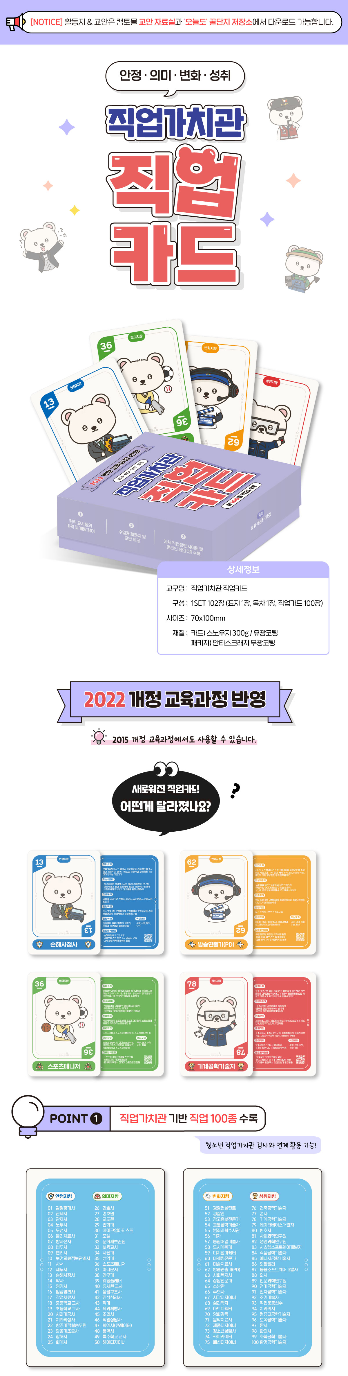 직업가치관&미래유망직업카드 세트